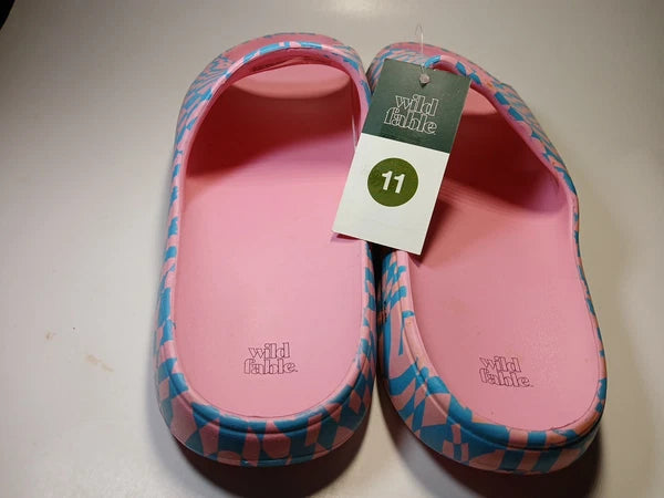 EVA Style Sandals Size 11 Pink/blue  Wild Fable NWT Open Toe Slip-on Confortable