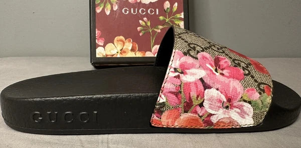 Gucci GG Bloom Supreme Floral Slides Women’s Size 34 (US 4) Authentic