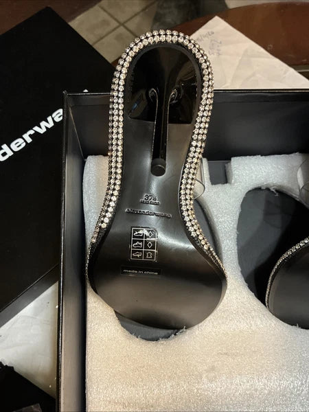 Alexander Wang, Style Nova Slide Sandal PVC/Crystal Size 37.5 New In Box, Tags