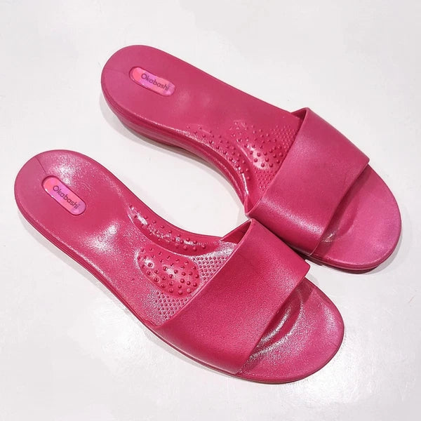 Okabashi Oka-B Womens Grace Spa-Style Slides Slip On Sandals Pink Size Large