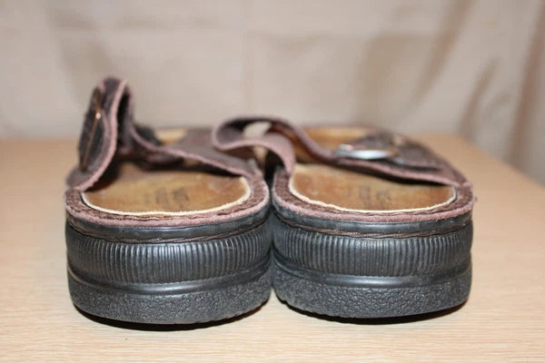 NAOT Brown Oiled Leather Sandal Slide Arizona Style EU 39 US 8