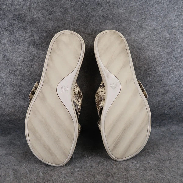 Clarks Shoes Womens 8 Sandal Slides Fashion Snakeskin Platform Juneshell Comfort