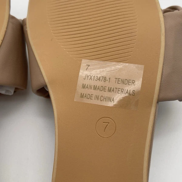 Fashion Nova Just Wait Ruffle Ran Slip On Slide Sandals Women's Size 7
