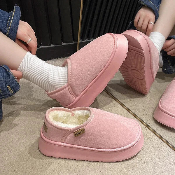 Women Slippers Thick Sole Warm Slides Fashion Comfort Home Shoes Fluffy Plush Li