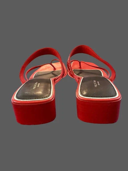 Rag & Bone Colt Sandals Slides Red -White Thongs Shoes Sz 37.5 US 7