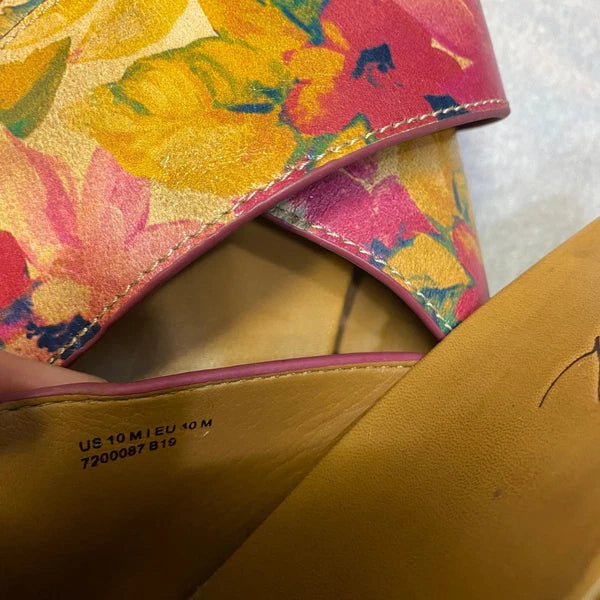 Patricia Nash Women's Luca Wedge Sandals US 10 Floral Leather Cork Feminine