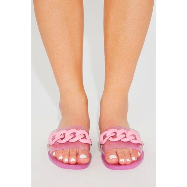 3x Pairs 6 Fashion Nova Pink Mint Green Jelly Cuban Matte Slide Sandals Flats