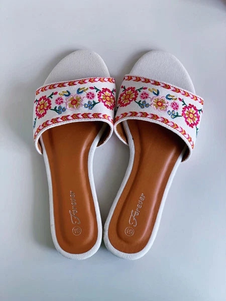 New Fashion Embroidered Slippers Sandals Size 6~10