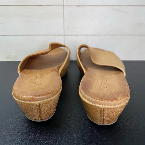 Sesto Meucci Slides Sandals Women's Size 9 N Shoes Tan Leather Platform Wedge