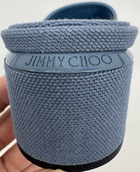 NEW Jimmy Choo Ellison Linen Mule 45 Sandal Denim Blue EU 36 (US 6) Designer