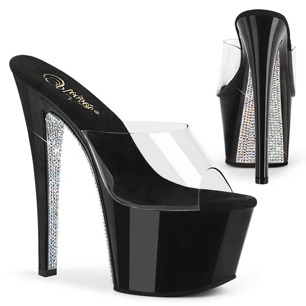 Pleaser 7" Heel 2 3/4" Pf Slide Adult Women Shoes Sandals Glitters Sky301Crs/C