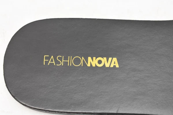 Fashion Nova Libra Black Sandals Clear Thick Strap Slip On Sandals Open Toe Sz 9