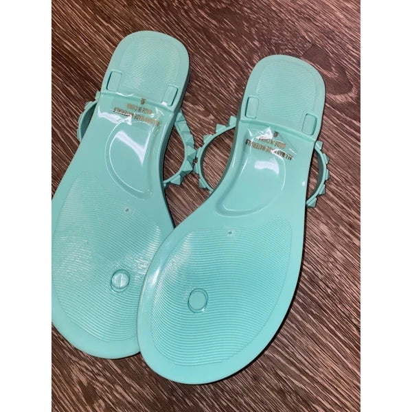 3x Pairs 6 Fashion Nova Pink Mint Green Jelly Cuban Matte Slide Sandals Flats