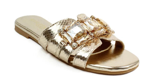 KARAUSA Fashion Bling Rhinestone Big Crystals Casual Slides Sandal