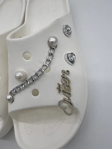 Crocs White Women's Classic Platform Slide With Charms Size 10 Style#:208180
