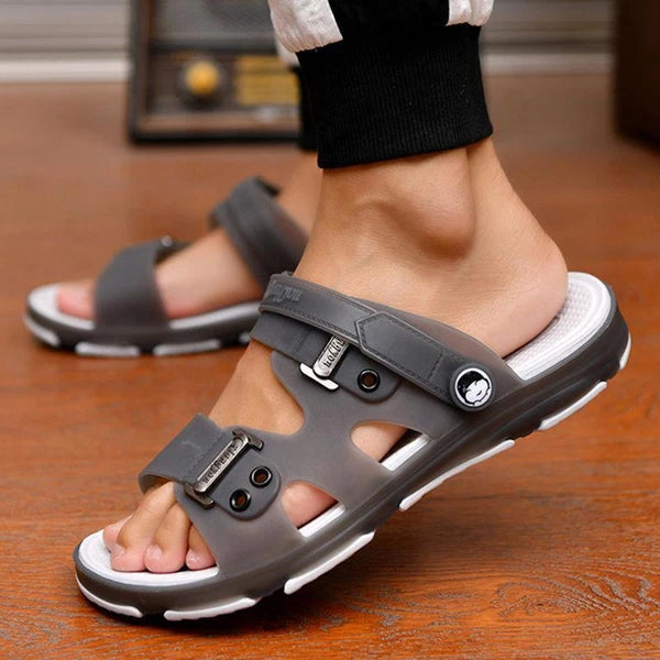 Fashion Men Sandals Summer Beach Slippers  Slip On Flats Slides Casual Shoes