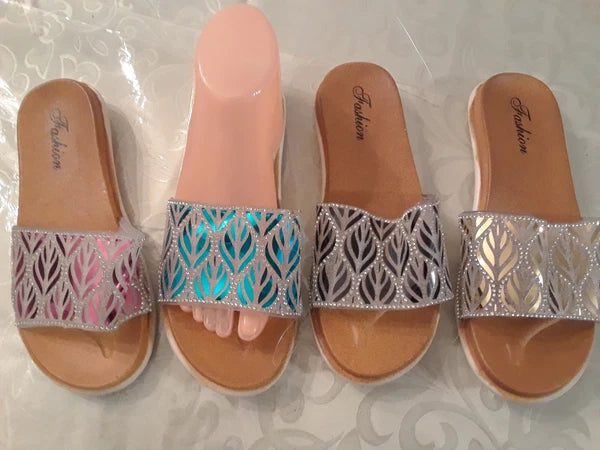 New ladies  FASHION  slides beach mirror  sandals flip flopS