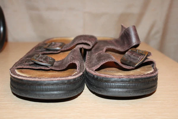 NAOT Brown Oiled Leather Sandal Slide Arizona Style EU 39 US 8