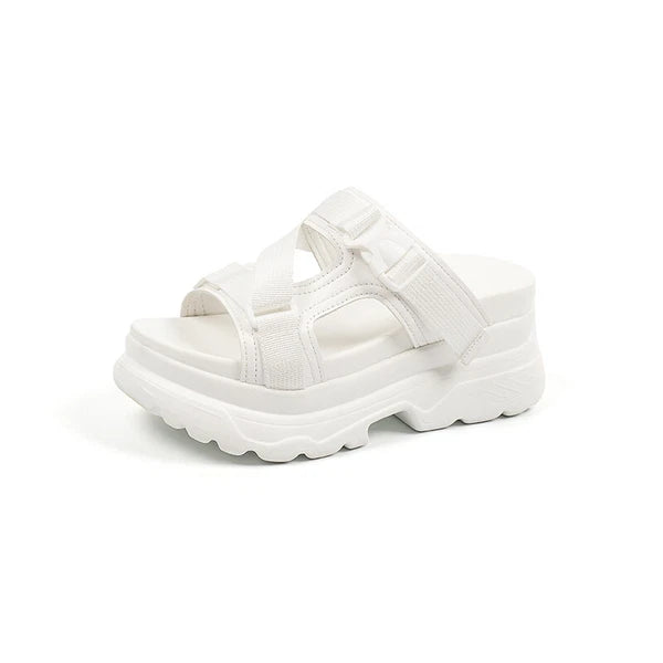 Women's Sandals Ladies Fashion Wedge Platform Slides Slip on Chunky Sandal Shoes