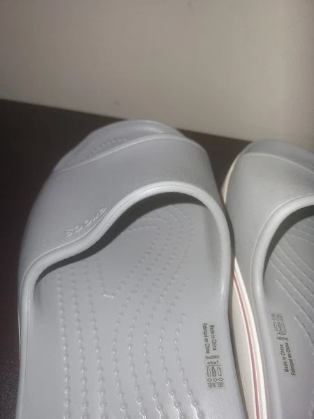 Crocs Women's Slides Size 7  Crosband  Platform Sandals Iconic Comfort Gray