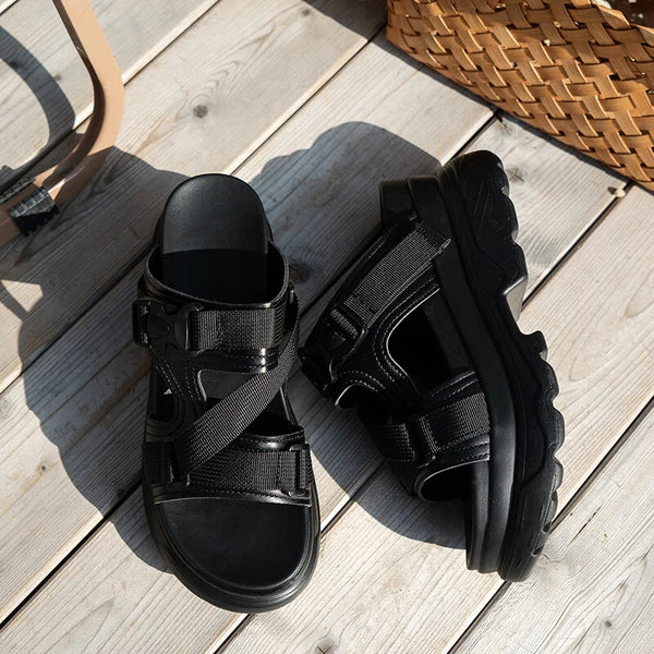 Women's Sandals Ladies Fashion Wedge Platform Slides Slip on Chunky Sandal Shoes