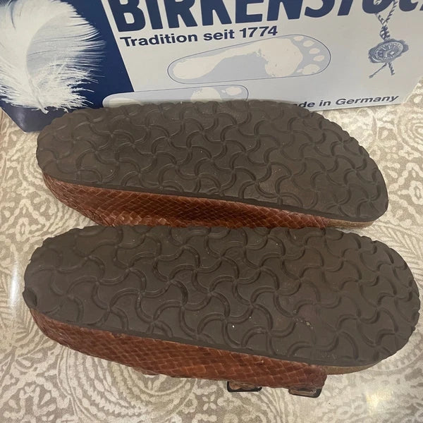 Birkenstock Sandals Woven Leather Three Strap Buckle Arizona Style Size 37