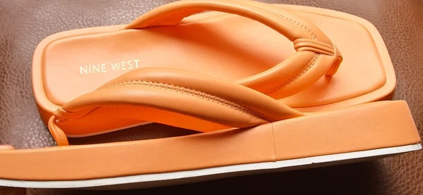 Nine West Flip Flop Style Orange Sandal Women's Size 8.5