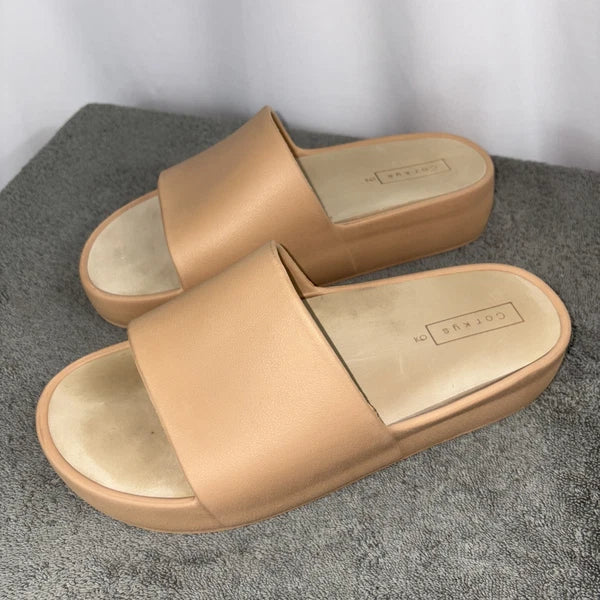 Corkys Popsicle Slides Chunky Platform Beige Fair-good Condition. See Descript