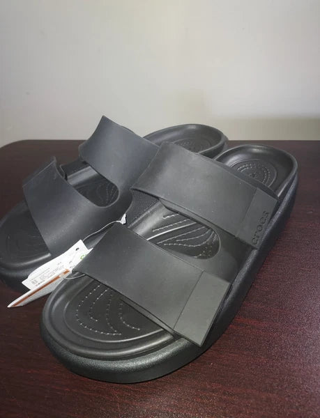 Crocs Women's Brooklyn Luxe Sandals sz 7  Slides Straps Comfort  Black