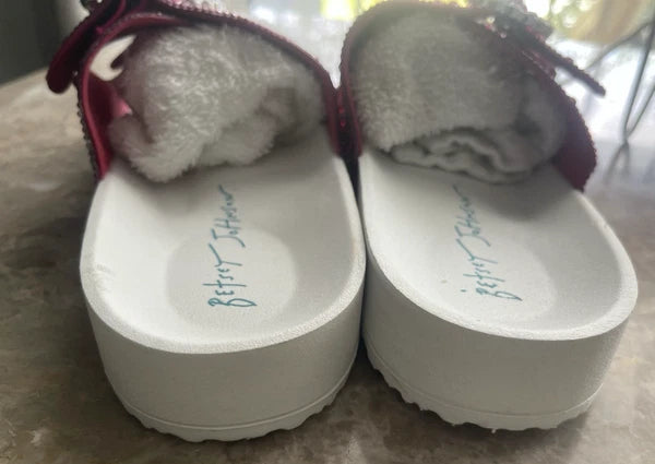 Pink White Betsey Johnson Women's SB-Trudy Sandal, Fuchsia Sz 8 M NEW