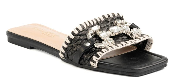 KARAUSA Fashion Bling Rhinestone Sonnie Slides Sandals