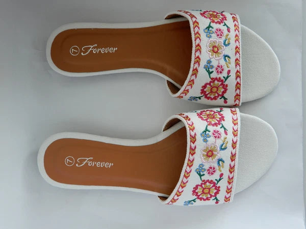 New Fashion Embroidered Slippers Sandals Size 6~10