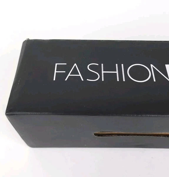 Fashion Nova Sandals Womens 10 w/ Box Flats Silver Rhinestones Slides Slip On