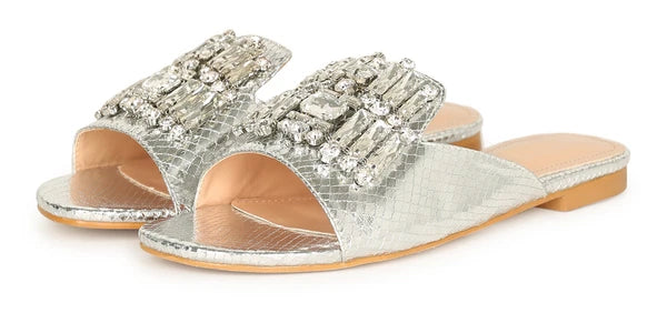 KARAUSA Fashion Bling Rhinestone Crystals Casual Slides Sandal