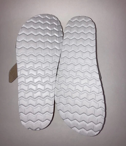 Sonoma Silver Suede Buckle Slide Footbed Sandals Size 7.5 Style Tarragon NEW