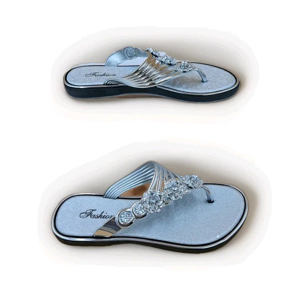 Women's Fashion Silver Sandals Size 37 Pre-Owned