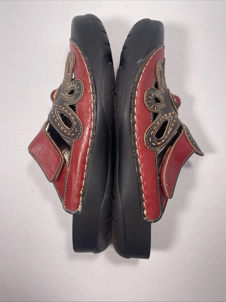 Elite Corkys Mule Sandal Women's Size 9.5/40 Red Stone Multicolor Leather Clog