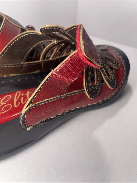 Elite Corkys Mule Sandal Women's Size 9.5/40 Red Stone Multicolor Leather Clog