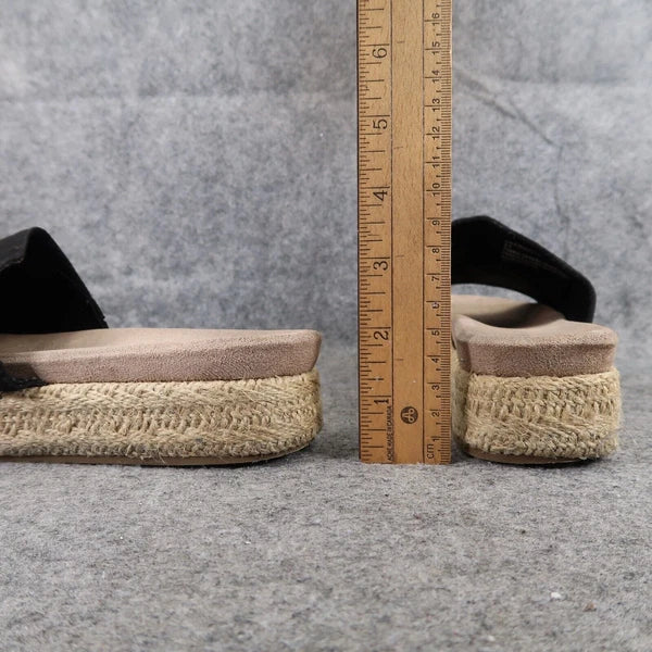 Madden Girl Shoes Womens 8.5 Sandal Platform Slide Emie Fashion Espadrille Black