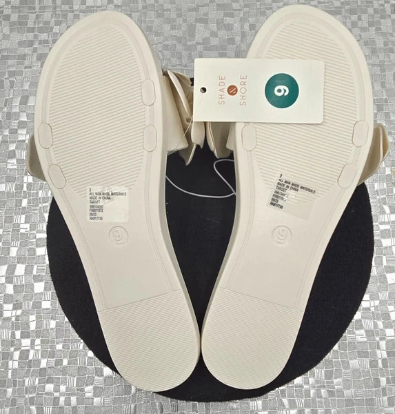 Shade & Shore Floral Slide on Women's Sandals Cream Jelly Style Size 9 - New