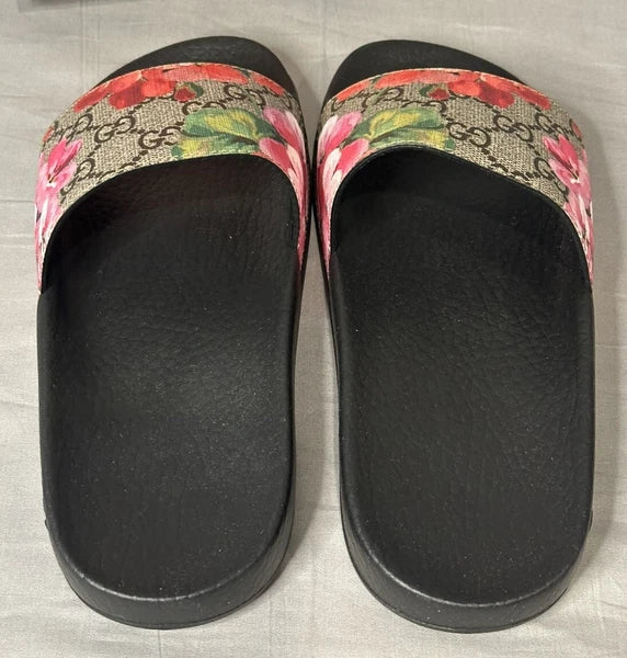 Gucci GG Bloom Supreme Floral Slides Women’s Size 34 (US 4) Authentic