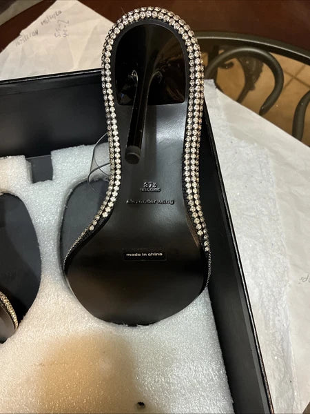 Alexander Wang, Style Nova Slide Sandal PVC/Crystal Size 37.5 New In Box, Tags