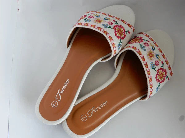 New Fashion Embroidered Slippers Sandals Size 6~10