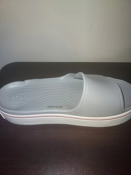 Crocs Women's Slides Size 7  Crosband  Platform Sandals Iconic Comfort Gray