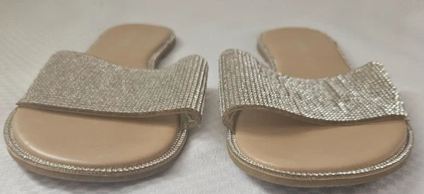 Women's FashionNova Slides with Rhinestones/ US Size 7 Women's Sandals/ Summer