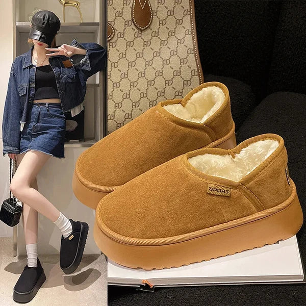 Women Slippers Thick Sole Warm Slides Fashion Comfort Home Shoes Fluffy Plush Li