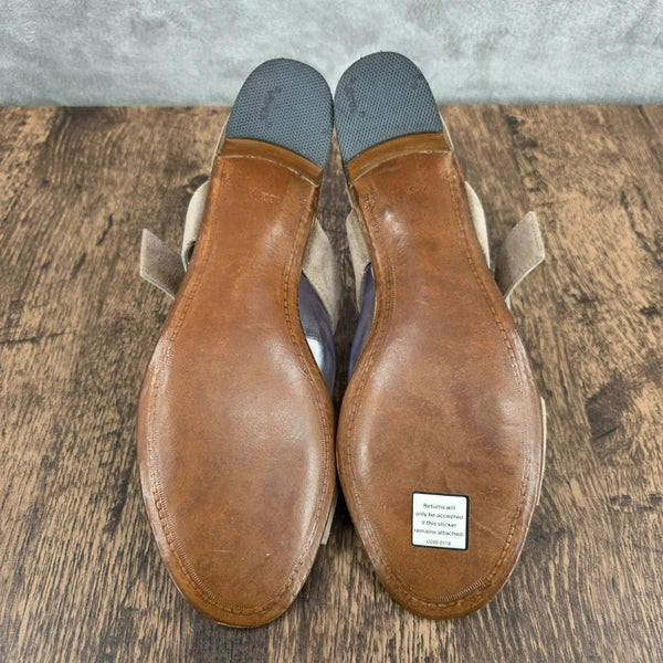 Gravati Mitchells Slide Sandals 10.5 Toast Suede Leather 2 Strap Buckles Italian