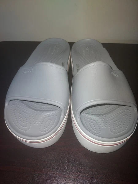 Crocs Women's Slides Size 7  Crosband  Platform Sandals Iconic Comfort Gray