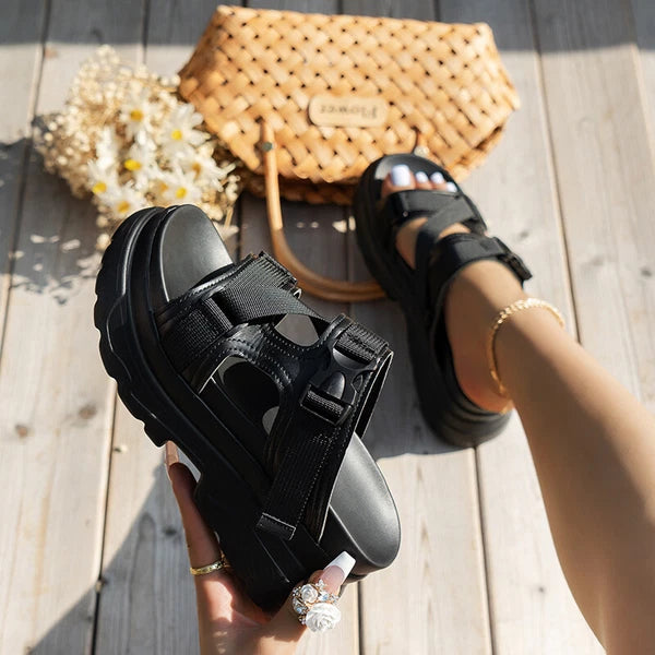 Women's Sandals Ladies Fashion Wedge Platform Slides Slip on Chunky Sandal Shoes