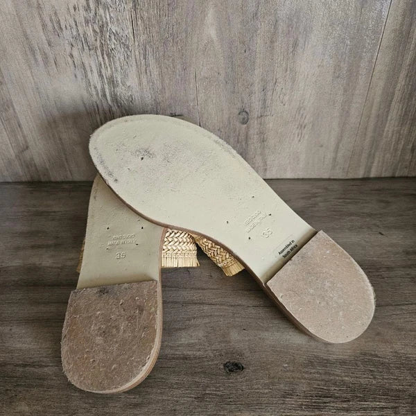 Amanu Style 6 The Shela Woven Slide Sandal Ochre Tan Womens 35 US 5